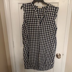 Navy gingham dress